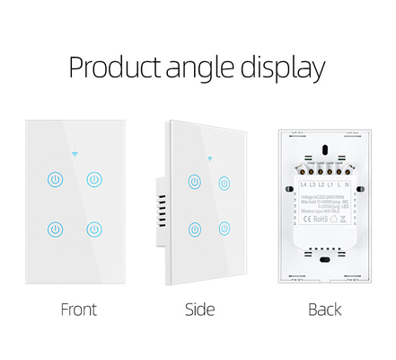 Glomarket Новый дизайн продуктов Tuya Smart Wifi Wall Switch Us Стандартная стеклянная сенсорная панель Световой переключатель поддержка приложения дистанционного управления
