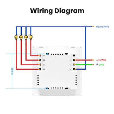 Glomarket Smart Wifi Бразилия Стандартный умный дом Tuya Smart 4 Gang Switch And Socket Wifi Умный настенный разъем Работа с Alexa