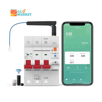 Glomarket Wifi выключатель смарт-ключа Tuya Smart 1p 2p 3p 4p Система умного дома Электрическая схема 4P MCB умный выключатель