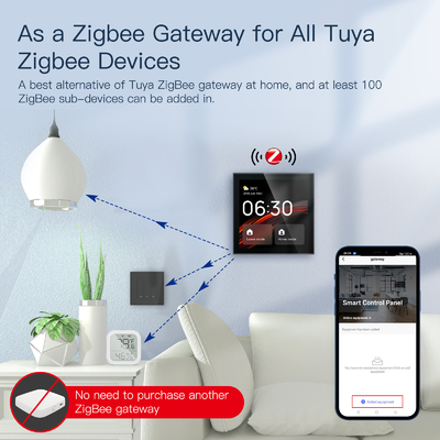 Glomarket Tuya Smart 4-дюймовый многофункциональный сенсорный экран панель управления Alexa Voice Zigbee Центральное управление