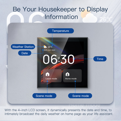 Glomarket Tuya Smart 4-дюймовый многофункциональный сенсорный экран панель управления Alexa Voice Zigbee Центральное управление