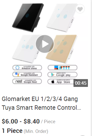 Glomarket Smart Home 8 Gang Wall Switch US Standard Tuya Voice APP Дистанционное управление Беспроводной настенной сенсорной подключителем 10