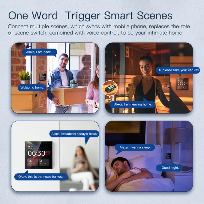 Glomarket Tuya Smart 4-дюймовый многофункциональный сенсорный экран панель управления Alexa Voice Zigbee Центральное управление 3